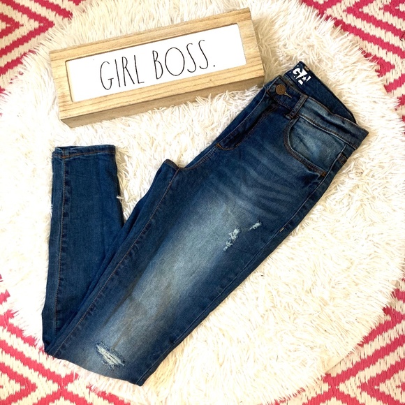 Garage Retro High Waist Jegging Skinny Jeans with Distressed 5 - Picture 7 of 10